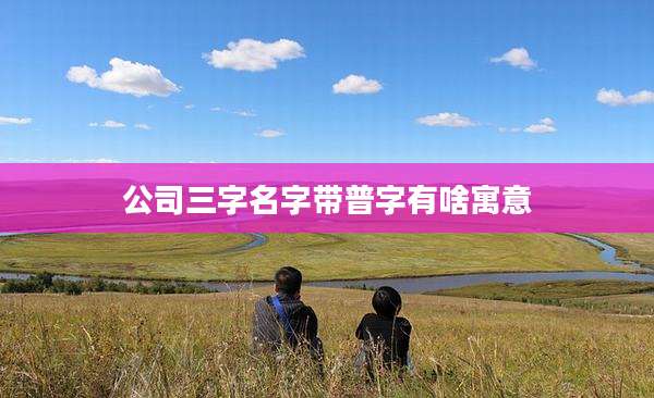 公司三字名字带普字有啥寓意