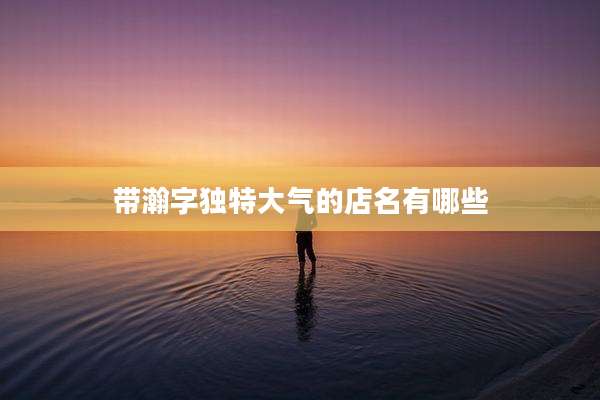 带瀚字独特大气的店名有哪些