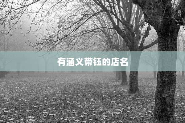 有涵义带钰的店名
