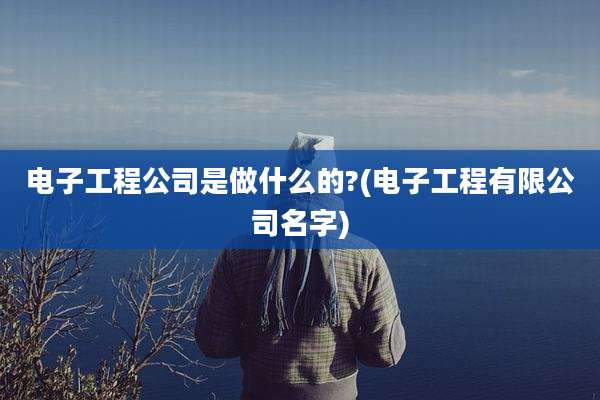 电子工程公司是做什么的?(电子工程有限公司名字)