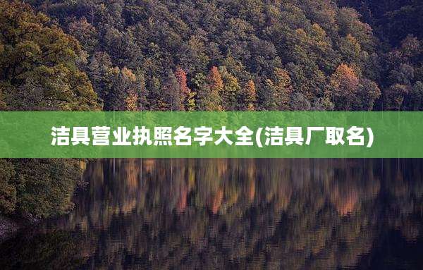 洁具营业执照名字大全(洁具厂取名)