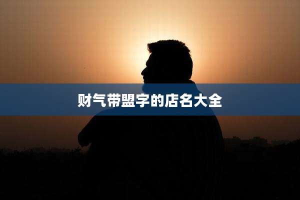 财气带盟字的店名大全