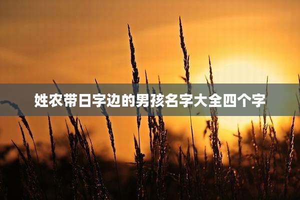 姓农带日字边的男孩名字大全四个字