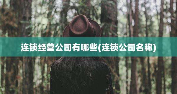 连锁经营公司有哪些(连锁公司名称)