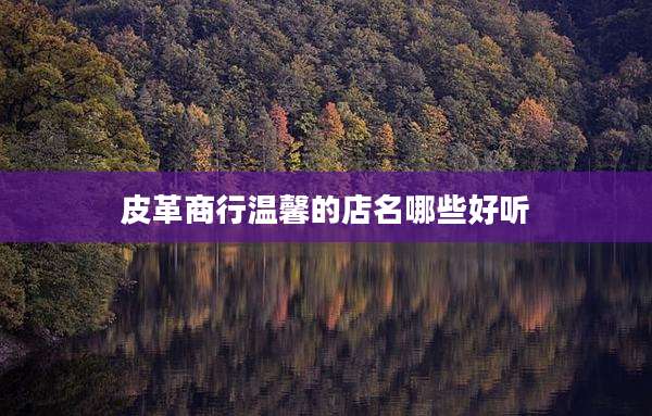 皮革商行温馨的店名哪些好听