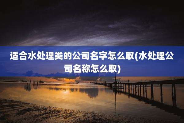 适合水处理类的公司名字怎么取(水处理公司名称怎么取)
