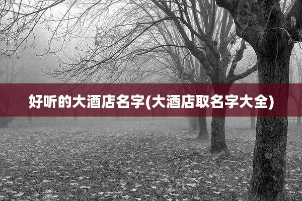 好听的大酒店名字(大酒店取名字大全)