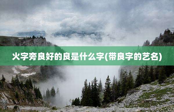 火字旁良好的良是什么字(带良字的艺名)