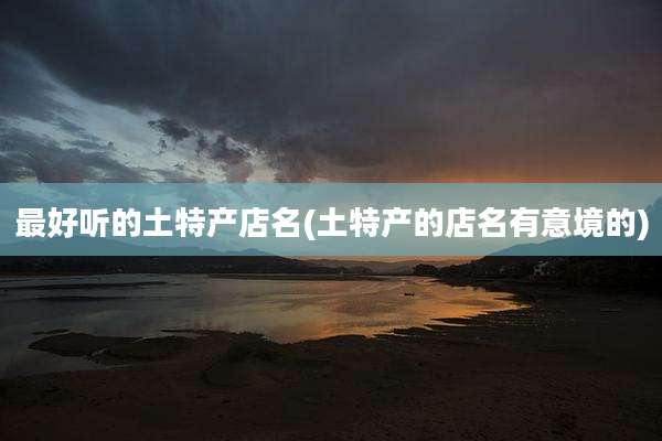 最好听的土特产店名(土特产的店名有意境的)