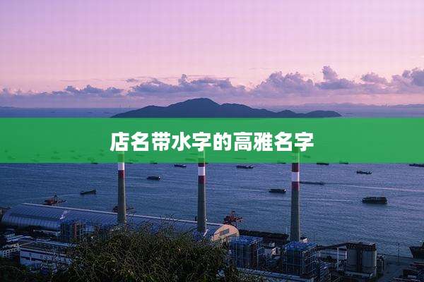 店名带水字的高雅名字