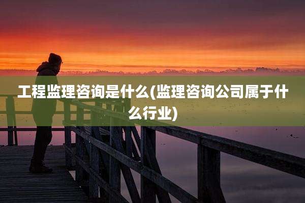 工程监理咨询是什么(监理咨询公司属于什么行业)