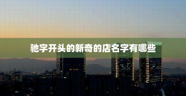 驰字开头的新奇的店名字有哪些