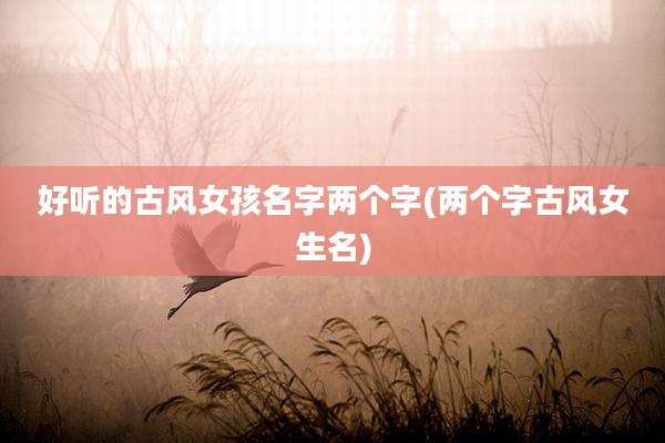 好听的古风女孩名字两个字(两个字古风女生名)