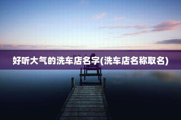 好听大气的洗车店名字(洗车店名称取名)