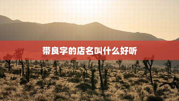 带良字的店名叫什么好听