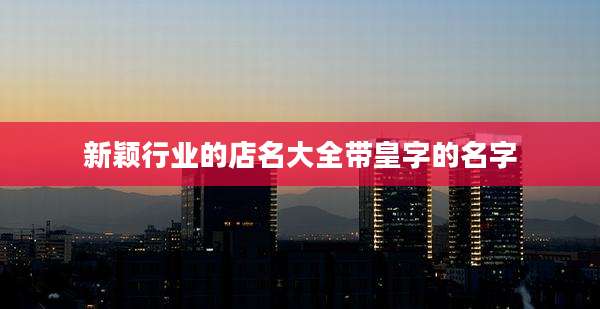 新颖行业的店名大全带皇字的名字