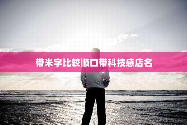 带米字比较顺口带科技感店名