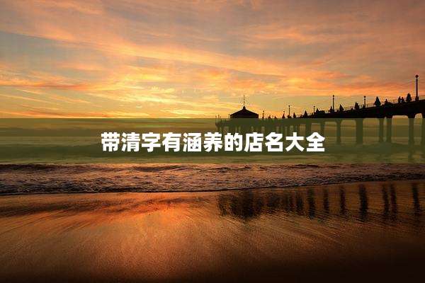 带清字有涵养的店名大全