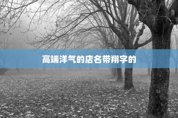 高端洋气的店名带翔字的