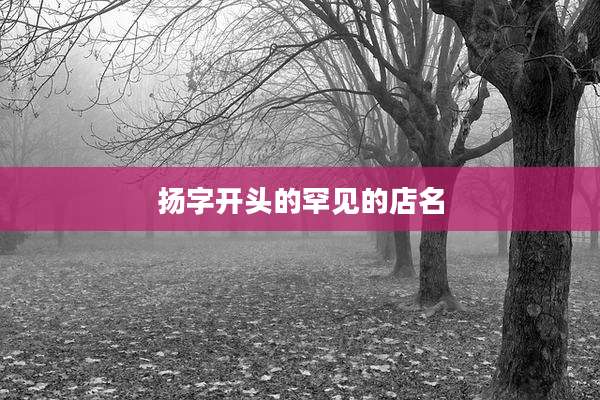 扬字开头的罕见的店名