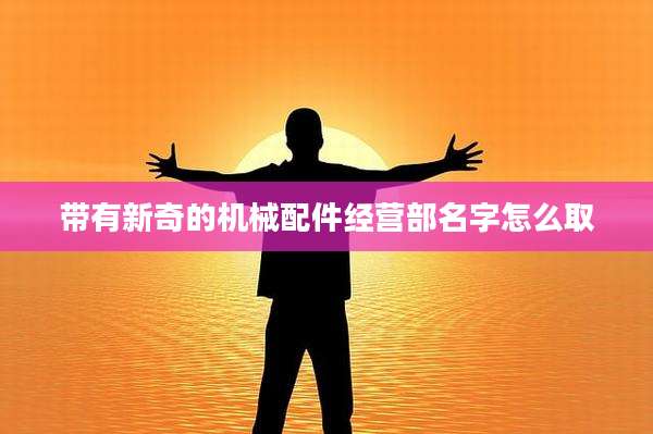 带有新奇的机械配件经营部名字怎么取
