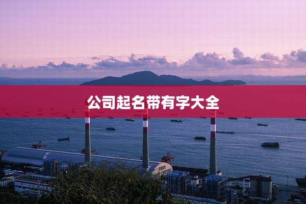 公司起名带有字大全