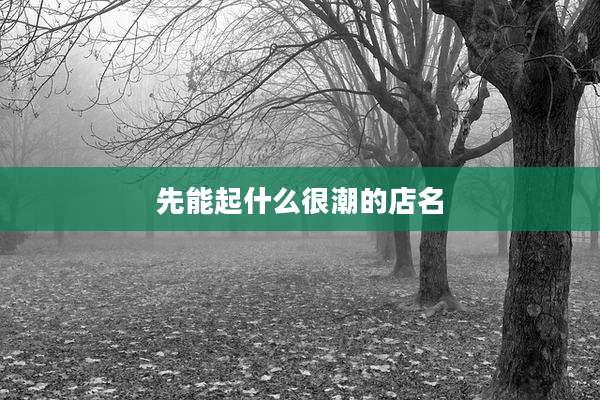 先能起什么很潮的店名