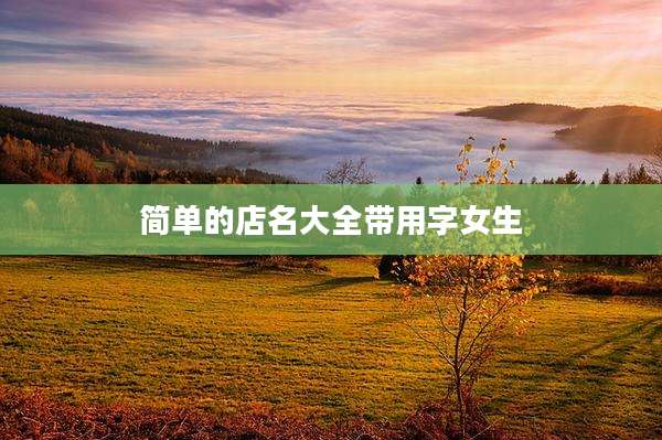 简单的店名大全带用字女生