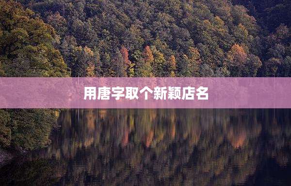 用唐字取个新颖店名