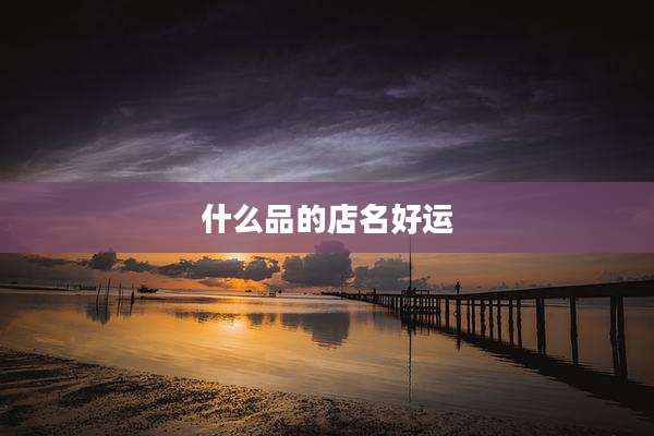 什么品的店名好运