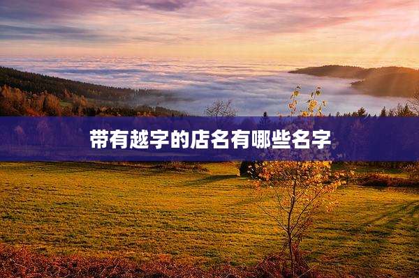 带有越字的店名有哪些名字