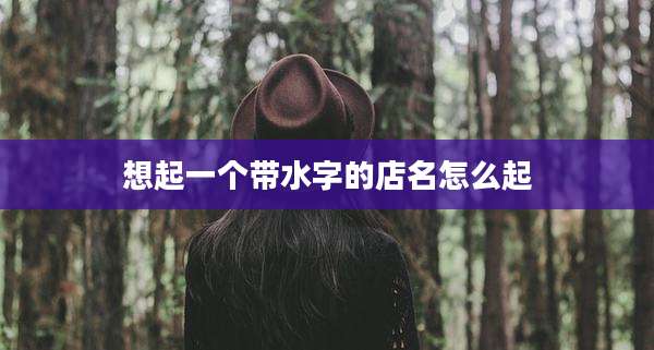 想起一个带水字的店名怎么起