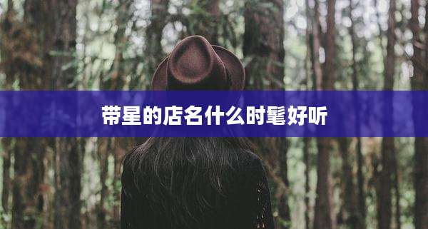 带星的店名什么时髦好听