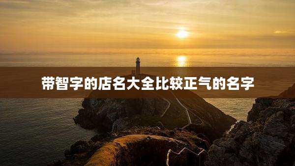 带智字的店名大全比较正气的名字