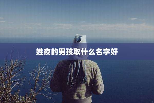 姓夜的男孩取什么名字好