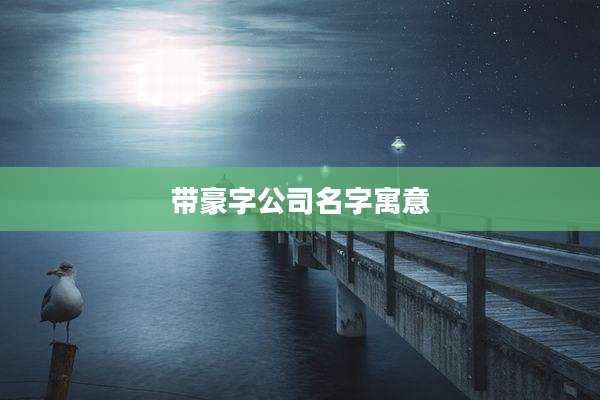 带豪字公司名字寓意