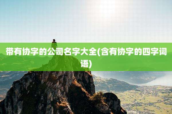 带有协字的公司名字大全(含有协字的四字词语)