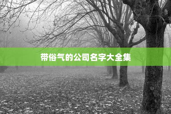 带俗气的公司名字大全集