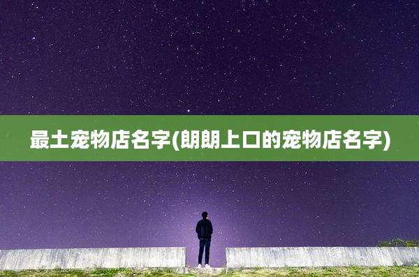 最土宠物店名字(朗朗上口的宠物店名字)