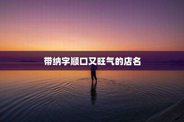 带纳字顺口又旺气的店名