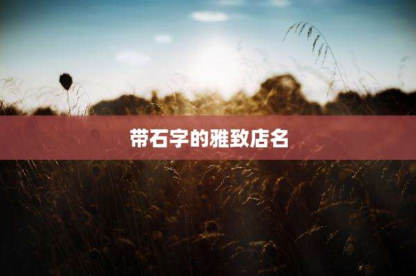 带石字的雅致店名