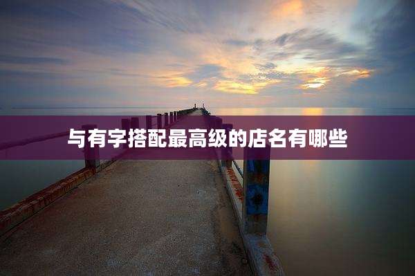 与有字搭配最高级的店名有哪些