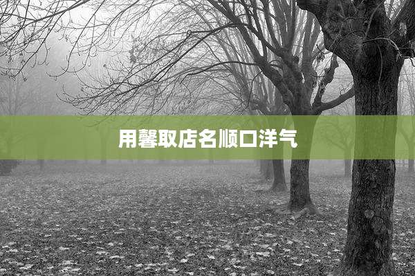 用馨取店名顺口洋气
