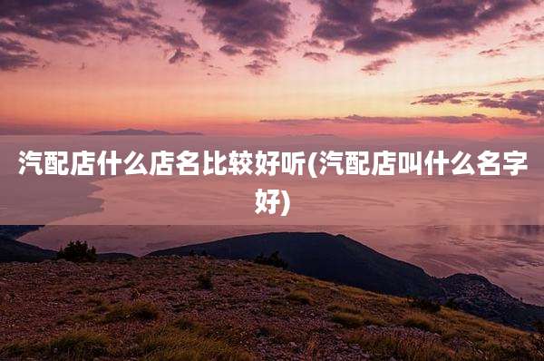 汽配店什么店名比较好听(汽配店叫什么名字好)