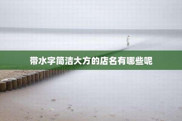 带水字简洁大方的店名有哪些呢