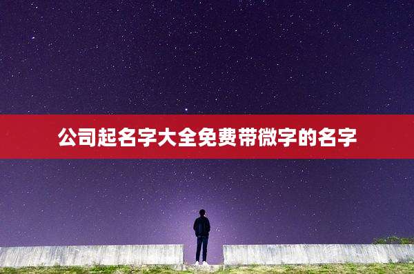 公司起名字大全免费带微字的名字