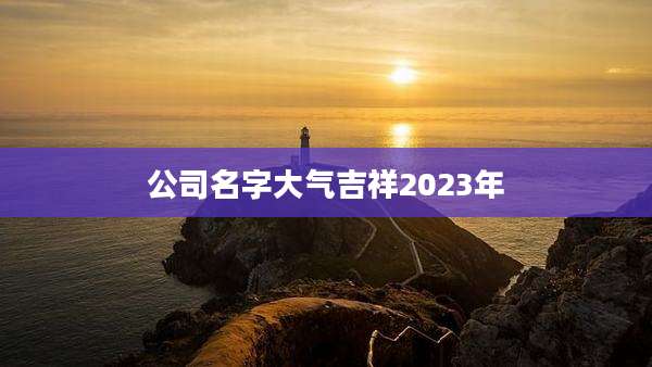 公司名字大气吉祥2023年