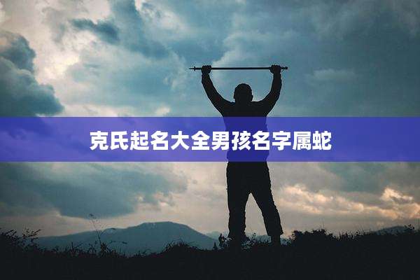 克氏起名大全男孩名字属蛇