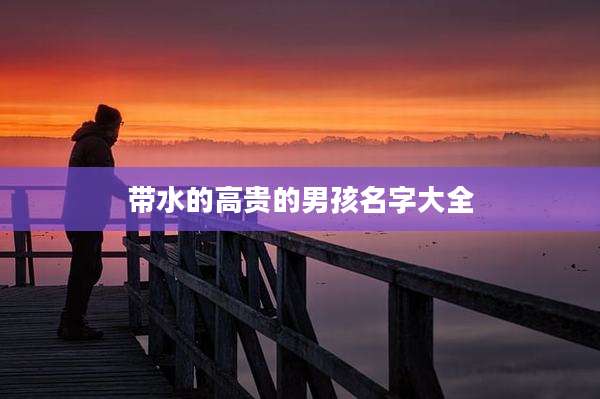 带水的高贵的男孩名字大全