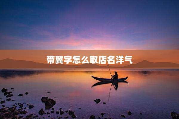 带翼字怎么取店名洋气